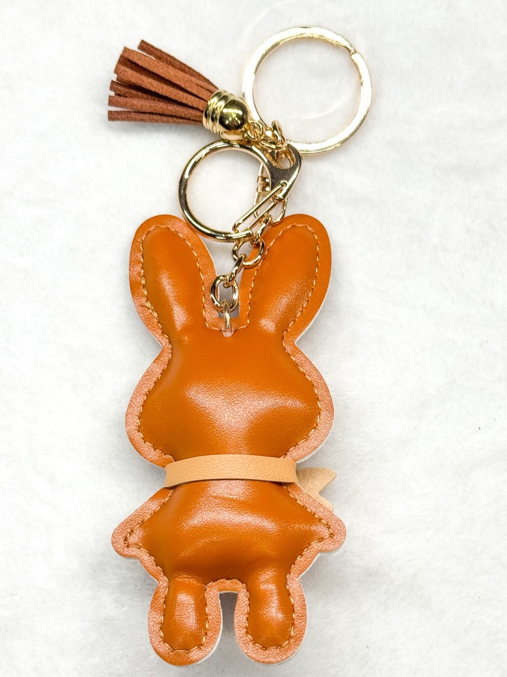 Brown Bunny Bow Bag Charm Keychain – New - Picture 3 of 5